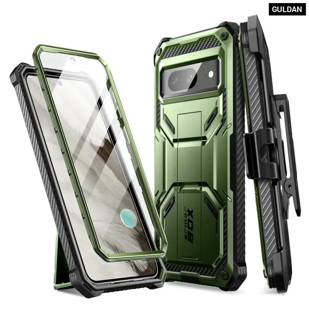 For Google Pixel 8 Armorbox Full-body Rugged Anti-slip Bumper Case with Built-in Screen Protector & Kickstand