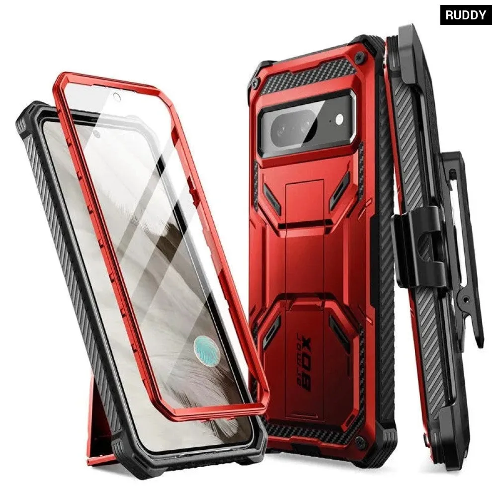 For Google Pixel 8 Armorbox Full-body Rugged Anti-slip Bumper Case with Built-in Screen Protector & Kickstand