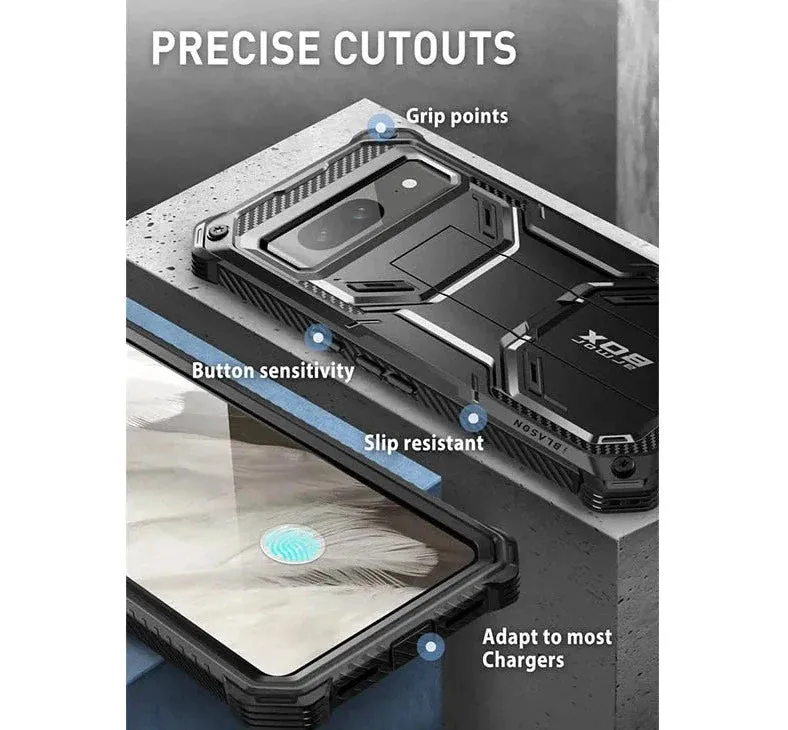 For Google Pixel 8 Armorbox Full-body Rugged Anti-slip Bumper Case with Built-in Screen Protector & Kickstand