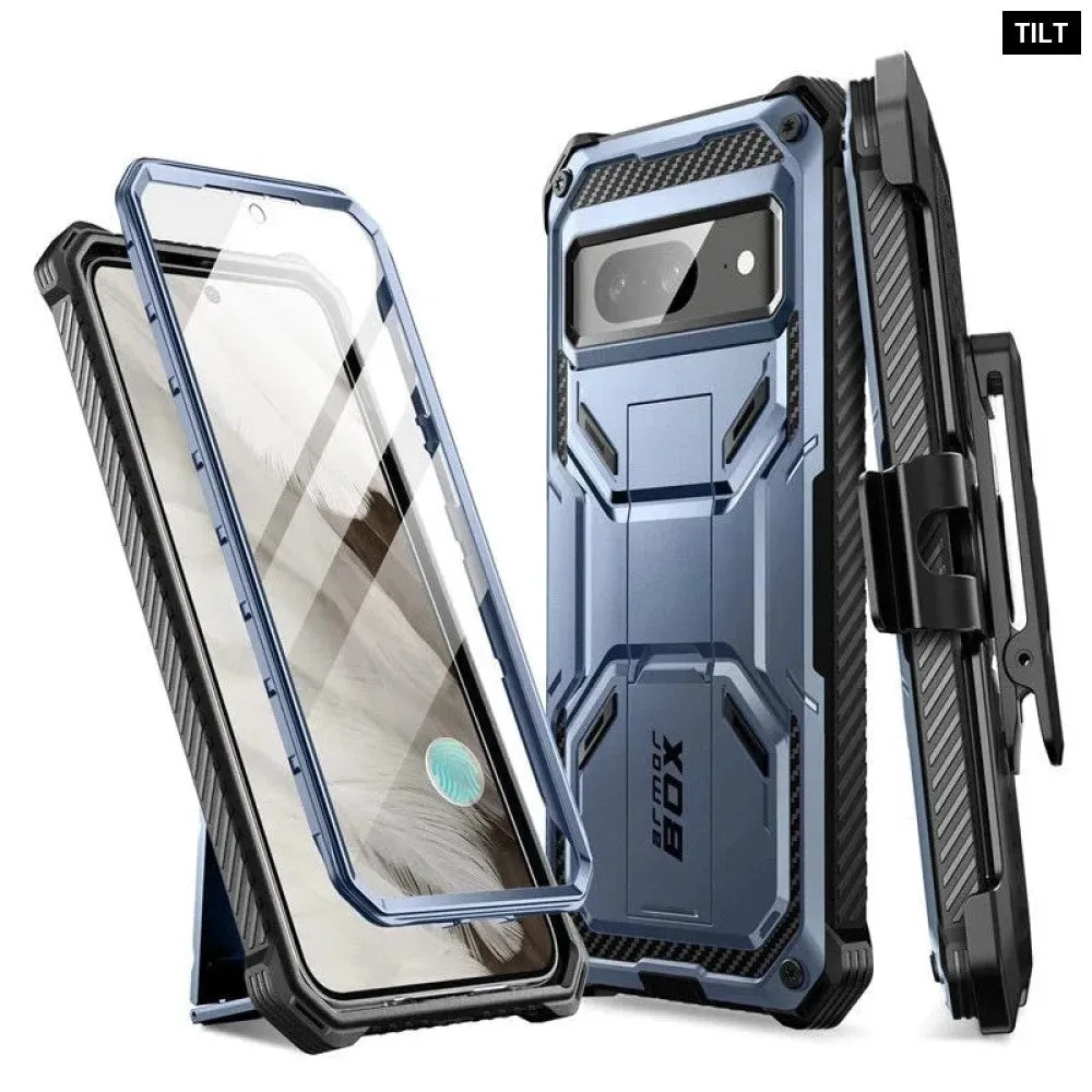 For Google Pixel 8 Armorbox Full-body Rugged Anti-slip Bumper Case with Built-in Screen Protector & Kickstand