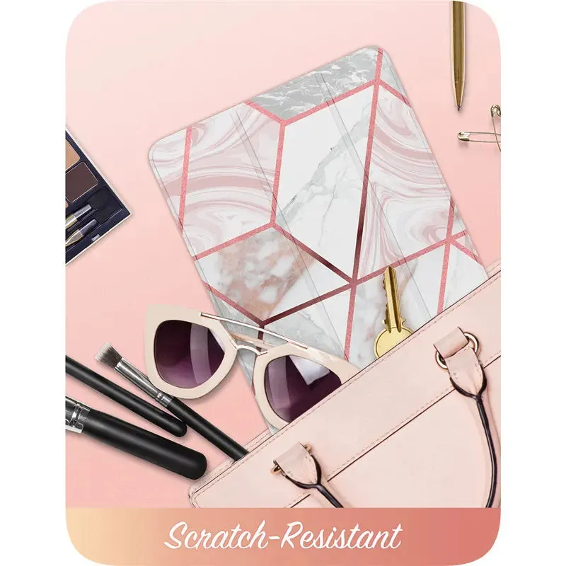 For Ipad Pro 12.9 Inch 2022 / 2021 / 2020 Cosmo Lite Slim Trifold Stand Smart Clear Hard Back Protective Case