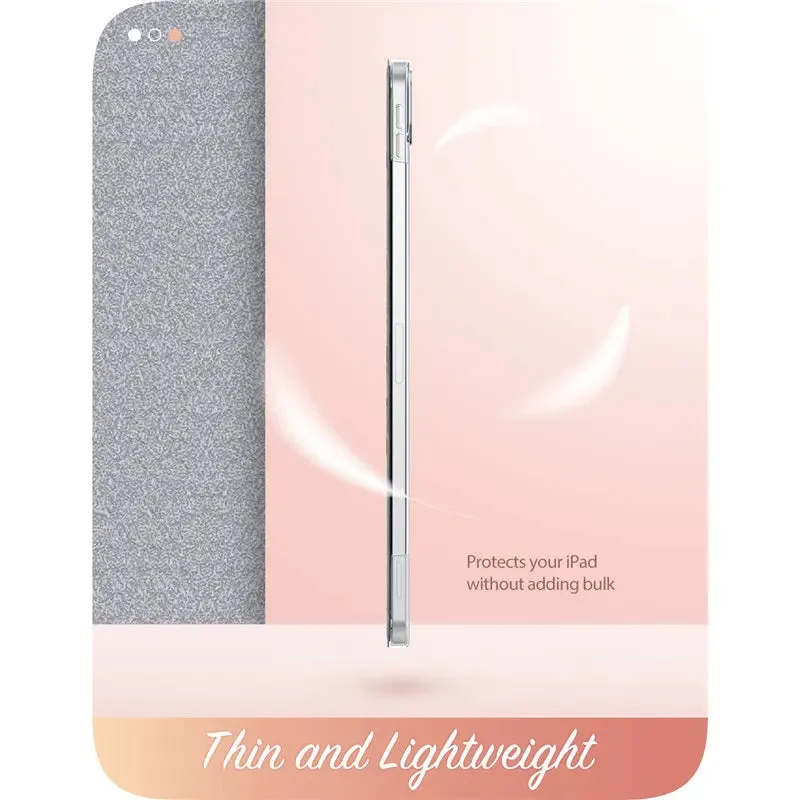 For Ipad Pro 12.9 Inch 2022 / 2021 / 2020 Cosmo Lite Slim Trifold Stand Smart Clear Hard Back Protective Case