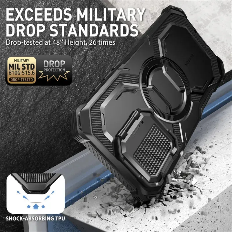 For Iphone 16 Plus 6.7" Armorbox Full-body Rugged Holster Bumper Phone Case with Built-in Screen Protector