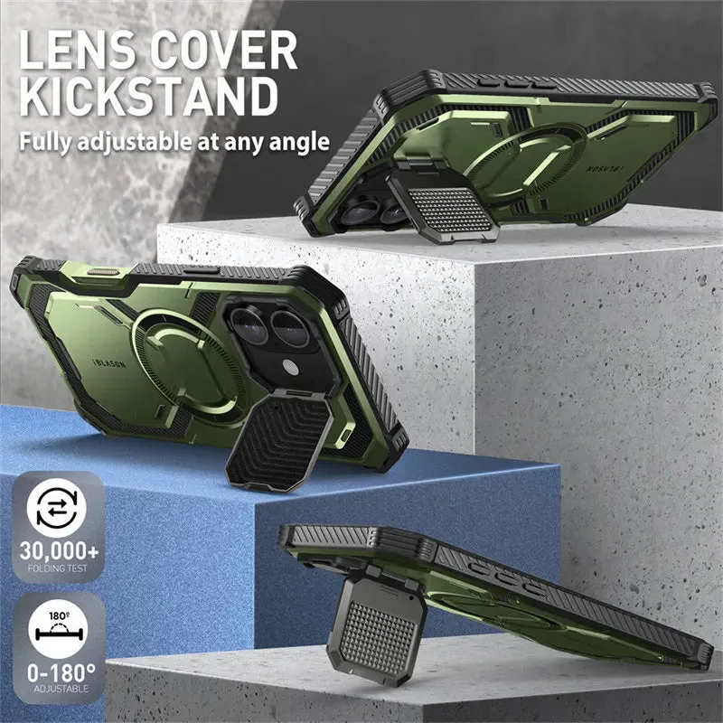 For Iphone 16 Plus 6.7" Armorbox Full-body Rugged Holster Bumper Phone Case with Built-in Screen Protector