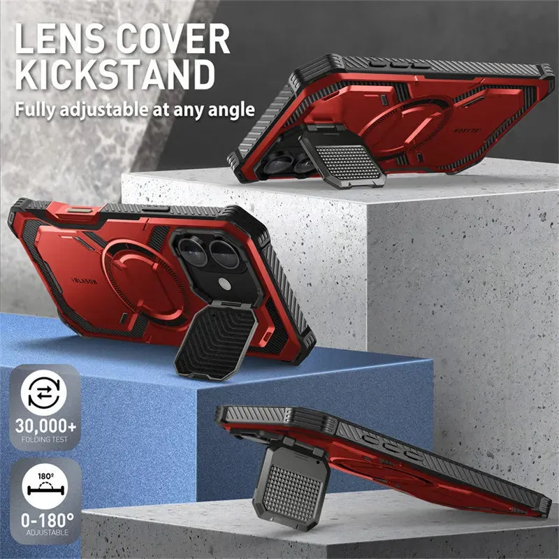 For Iphone 16 Plus 6.7" Armorbox Full-body Rugged Holster Bumper Phone Case with Built-in Screen Protector