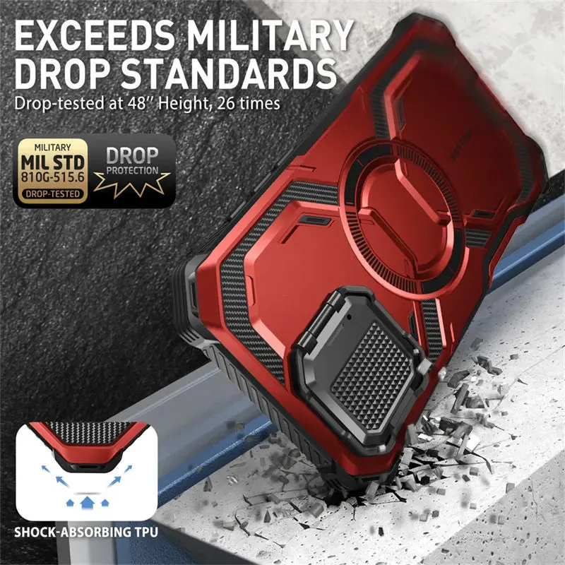 For Iphone 16 Pro 6.3" Armorbox Full-body Rugged Holster Bumper Phone Case with Built-in Screen Protector