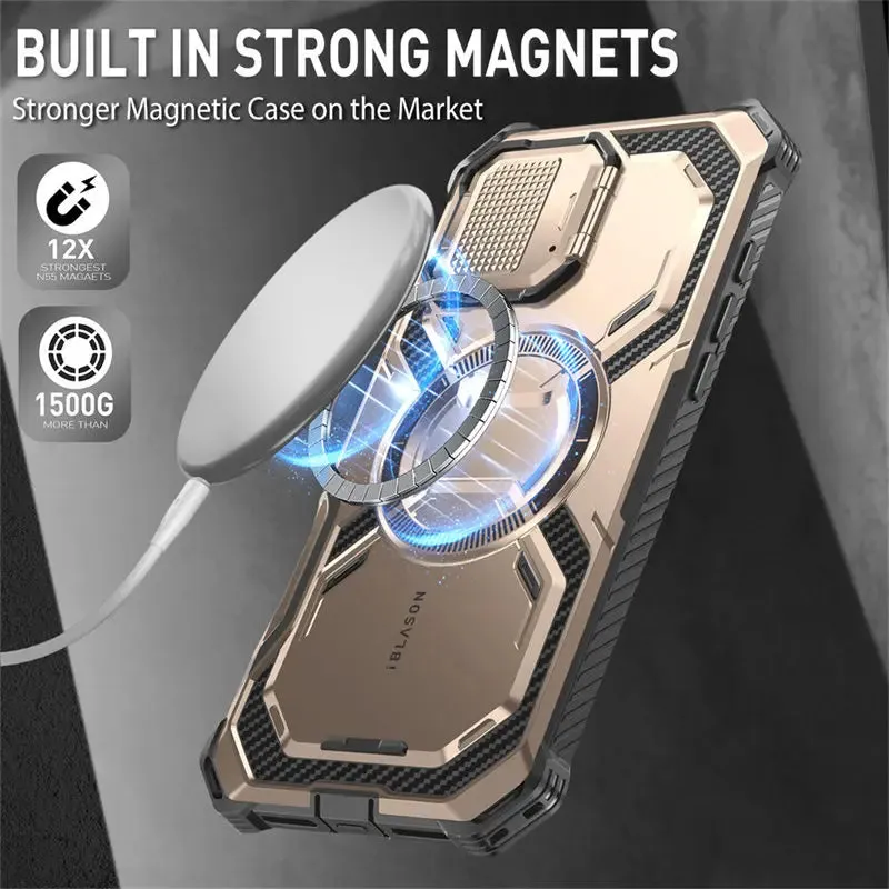For Iphone 16 Pro Max 6.8" Armorbox Full-body Rugged Bumper Phone Case with Built-in Screen Protector