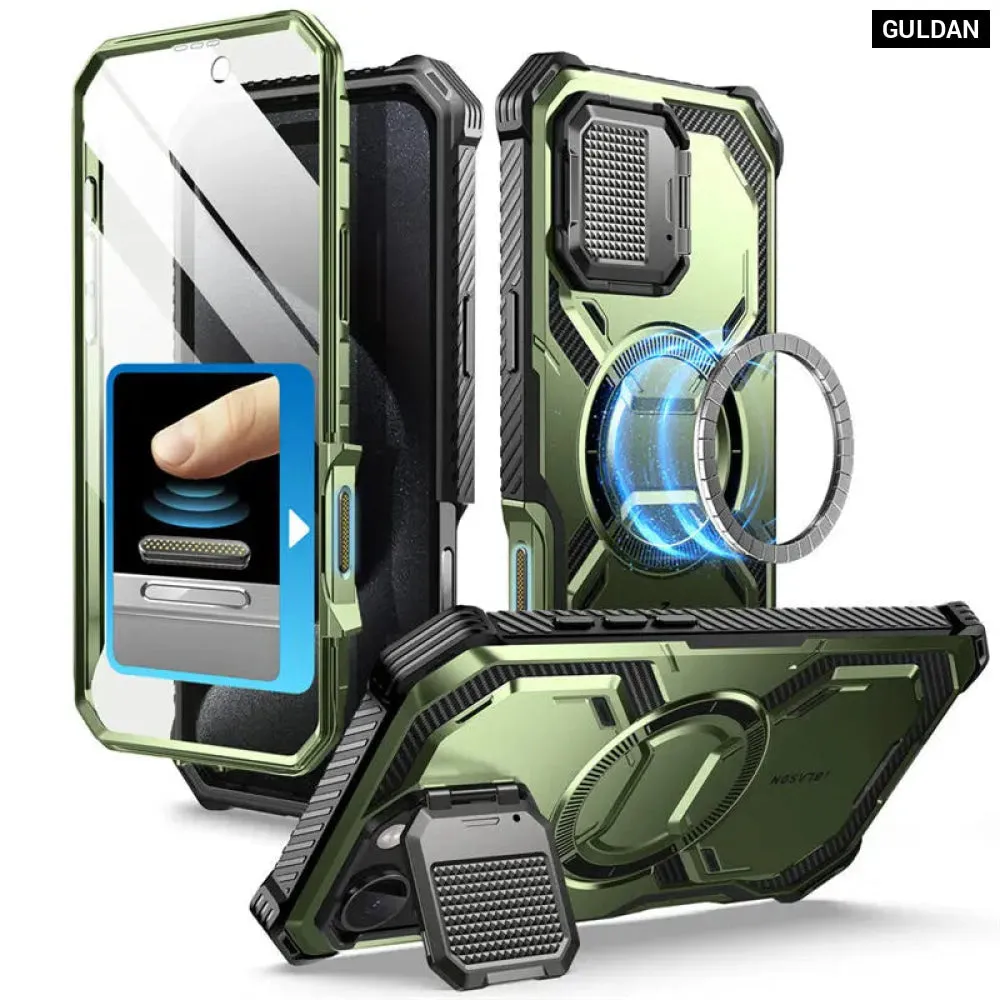 For Iphone 16 Pro Max 6.8" Armorbox Full-body Rugged Bumper Phone Case with Built-in Screen Protector