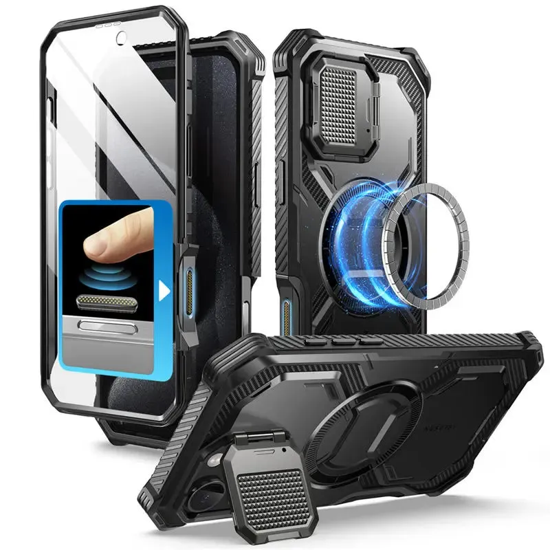 For Iphone 16 Pro Max 6.8" Armorbox Full-body Rugged Bumper Phone Case with Built-in Screen Protector