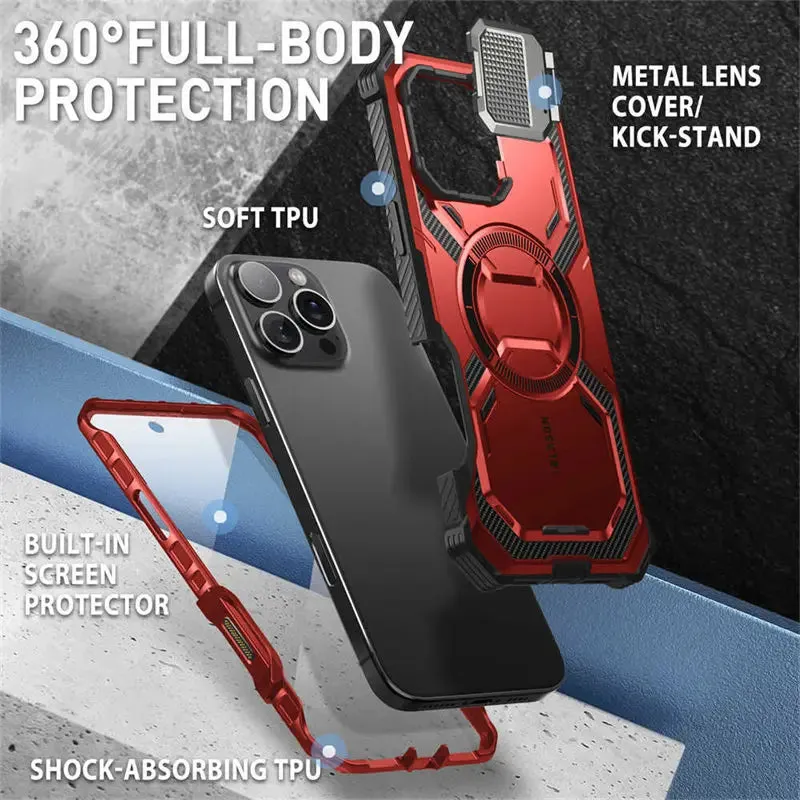 For Iphone 16 Pro Max 6.8" Armorbox Full-body Rugged Bumper Phone Case with Built-in Screen Protector