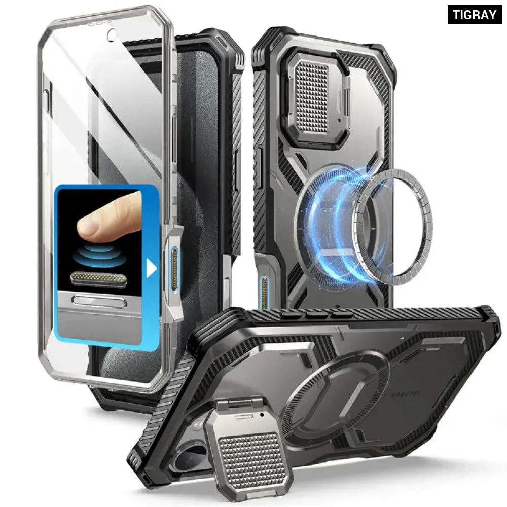 For Iphone 16 Pro Max 6.8" Armorbox Full-body Rugged Bumper Phone Case with Built-in Screen Protector