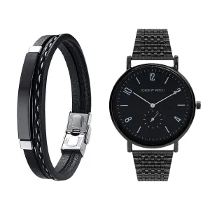 Gleevers Gift Set for Men|Gift Box pack of 2 with Joker and Witch Watches for Men & Yellow Chimes Bracelet|Rakhi Gift, Birthday Gift, Anniversary Gift, Valentine Gift, Christmas Gift, Secret Santa Gifts