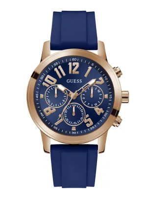 Gold Parker Navy Blue Silicone Watch