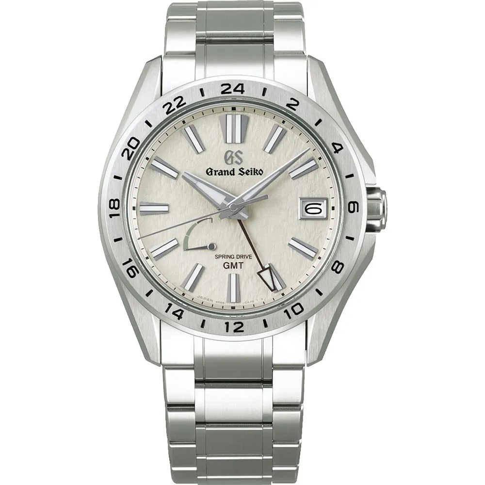 Grand Seiko Evolution 9 Mistflake Spring Drive GMT 41mm Grey Dial Titanium Gents Watch SBGE285G