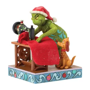 Grinch Sewing his Santa Suit