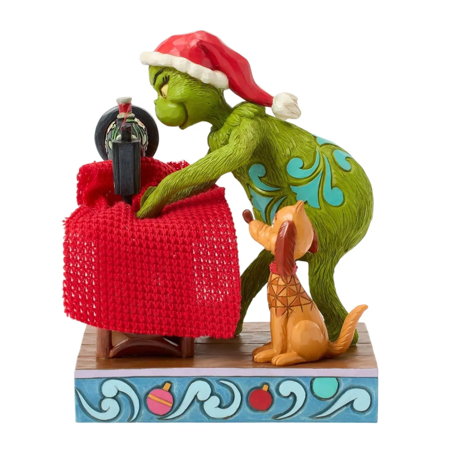 Grinch Sewing his Santa Suit