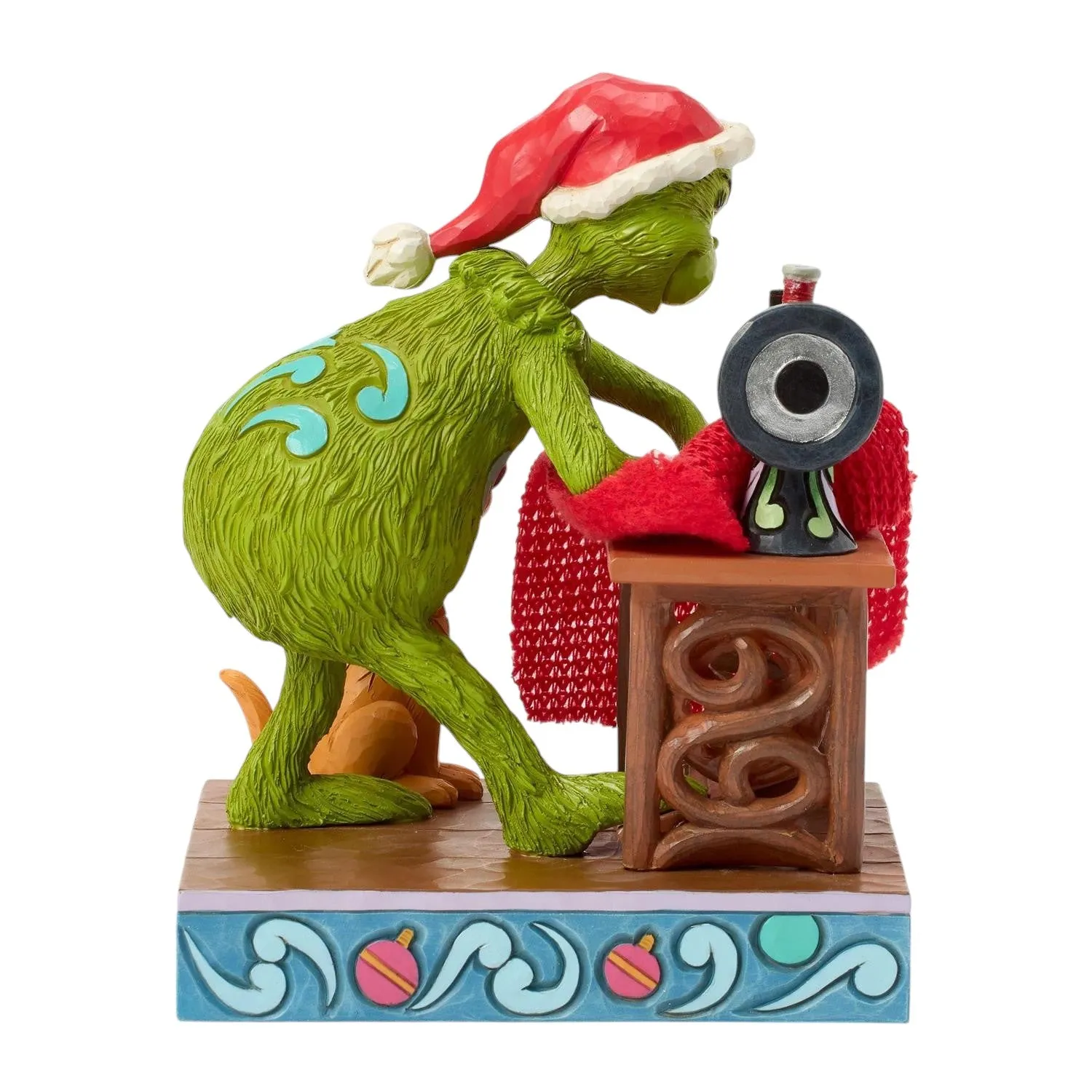 Grinch Sewing his Santa Suit