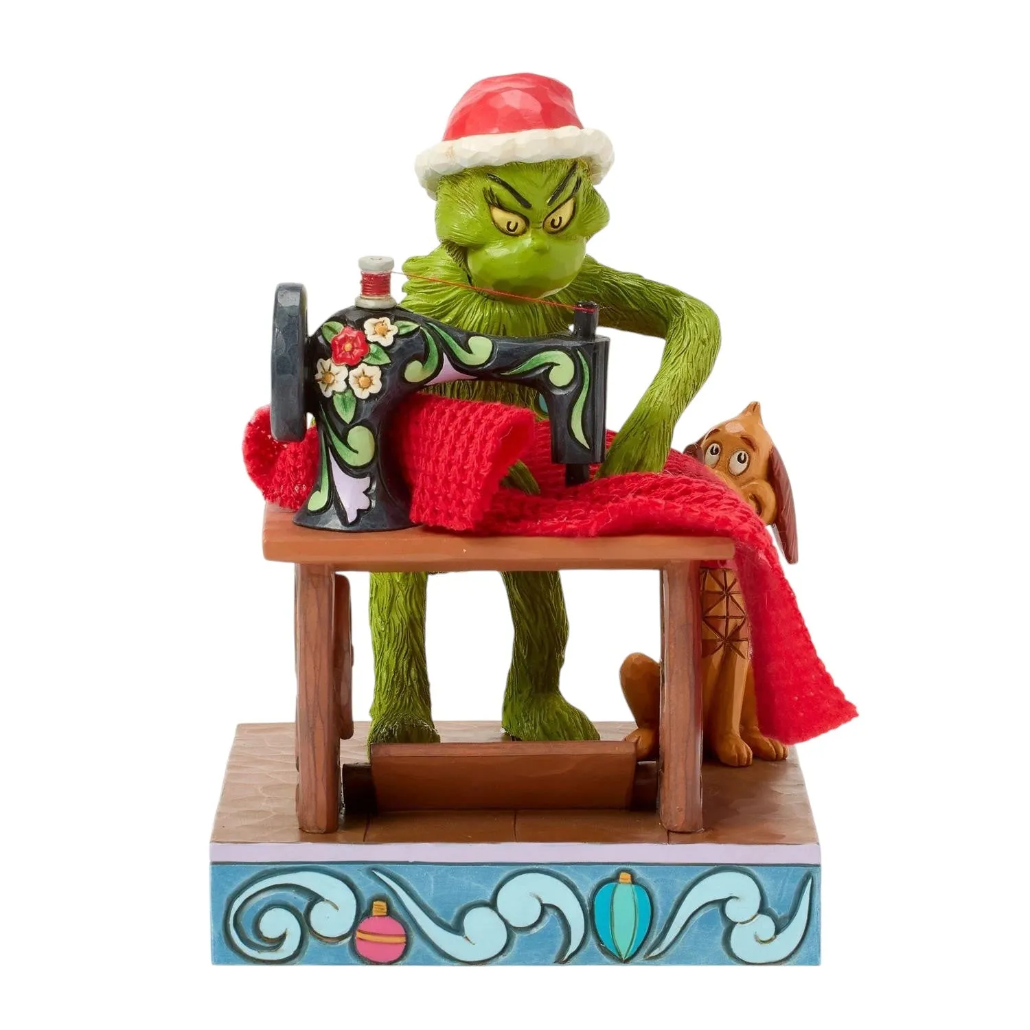 Grinch Sewing his Santa Suit