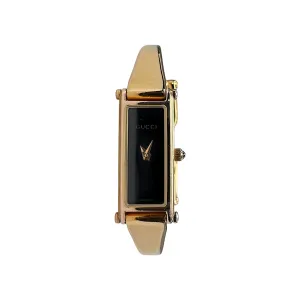 GUCCI 1500L GOLD / BLACK FACE QUARTZ WATCH