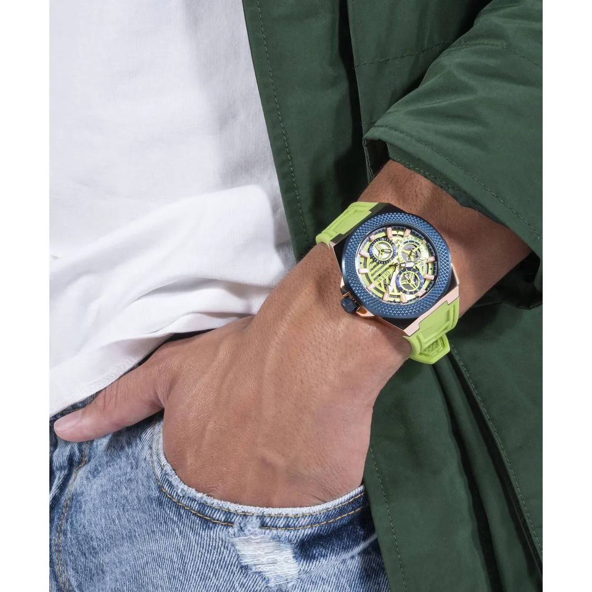 Guess Green Dial Men Analog Watch - GW0577G3