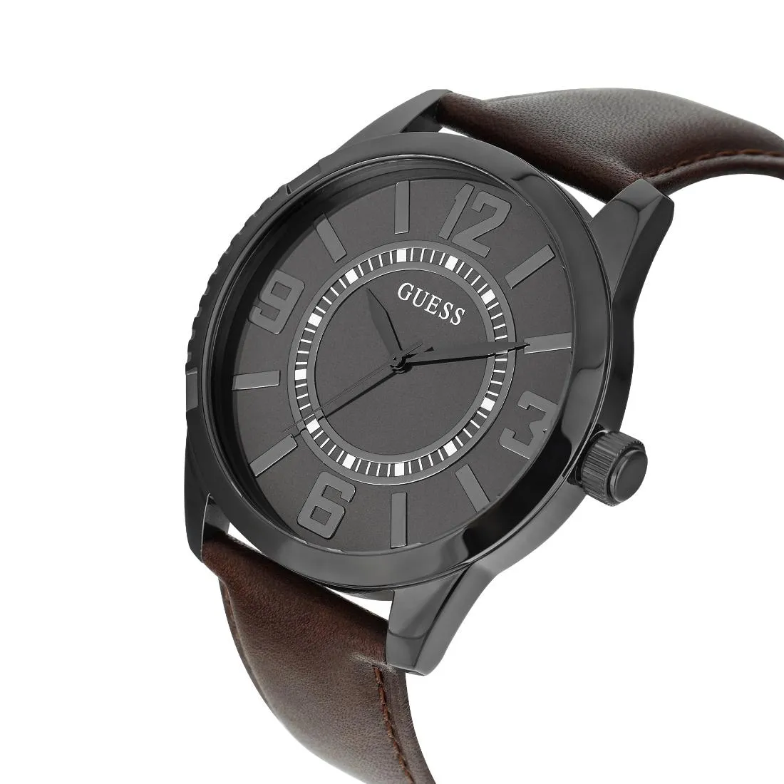 Guess Men 47 mm Black Dial Analog Watch- U1408G3M