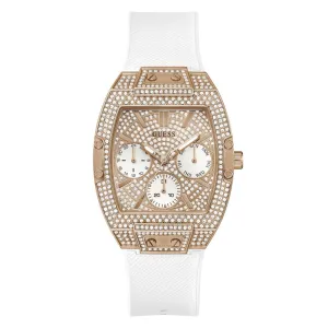 Guess Trend 37.1 mm Size White Dial Women Chronograph Watch - GW0105L3
