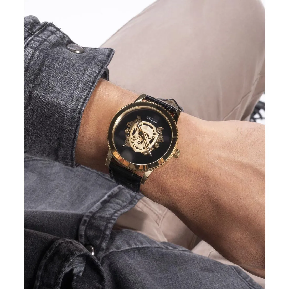 Guess Trend 44 mm Size Black Dial Men Analog Watch - GW0566G1