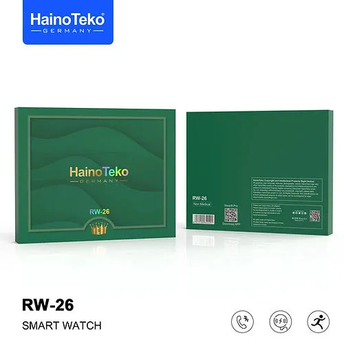 Haino Teko Germany RW 26 Round Smartwatch with stylish King Bracelet and wireless charger for Men