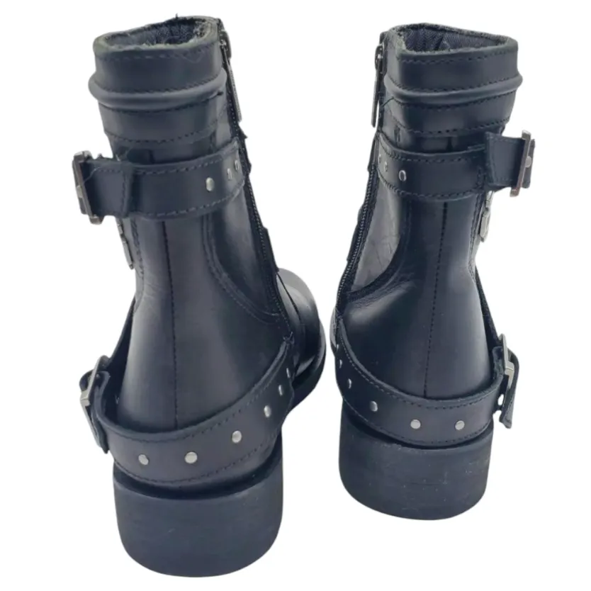 Harley-Davidson Chryse Black Leather Motorcycle Riding Ankle Boots Women (Size 8)