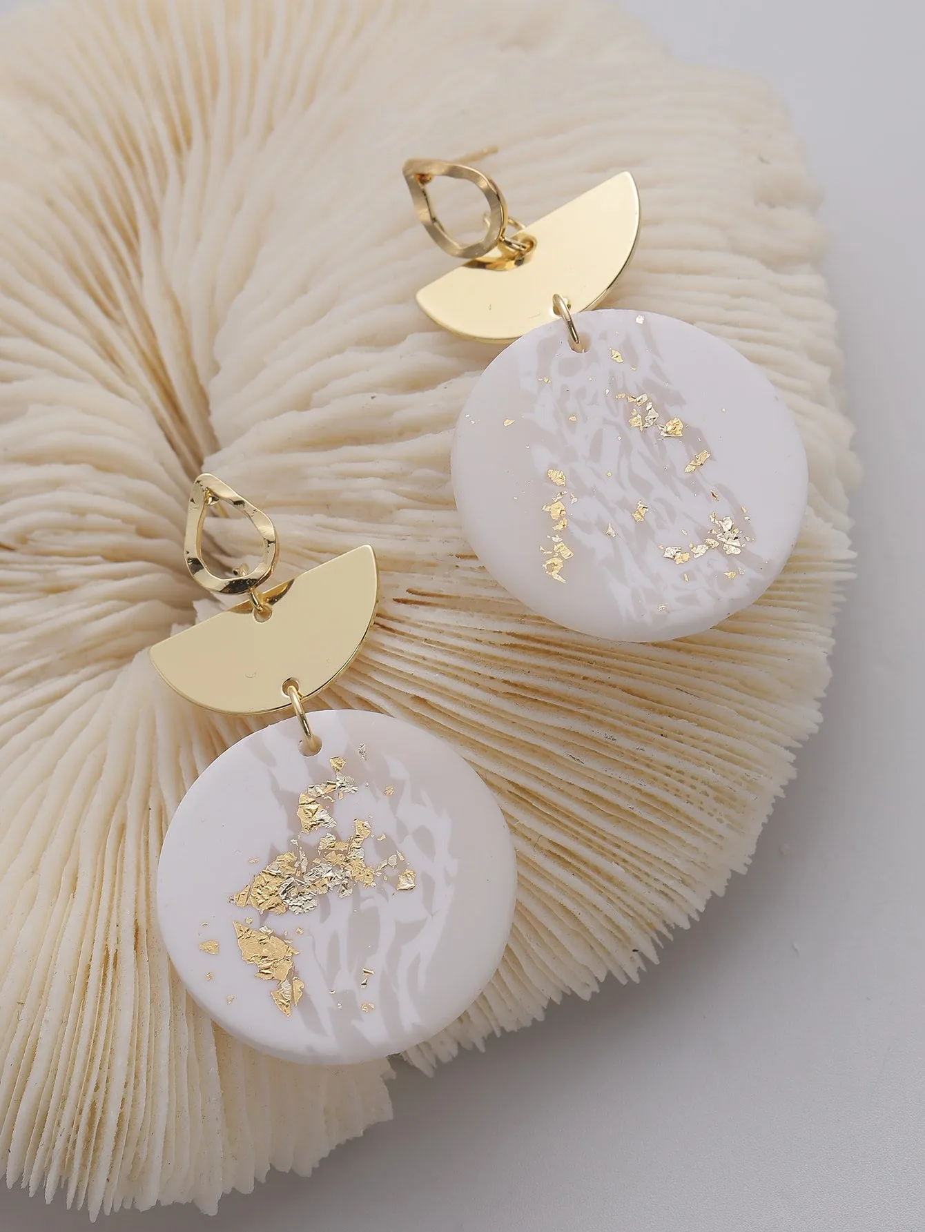 Hot Pink and Gold Clay Earrings