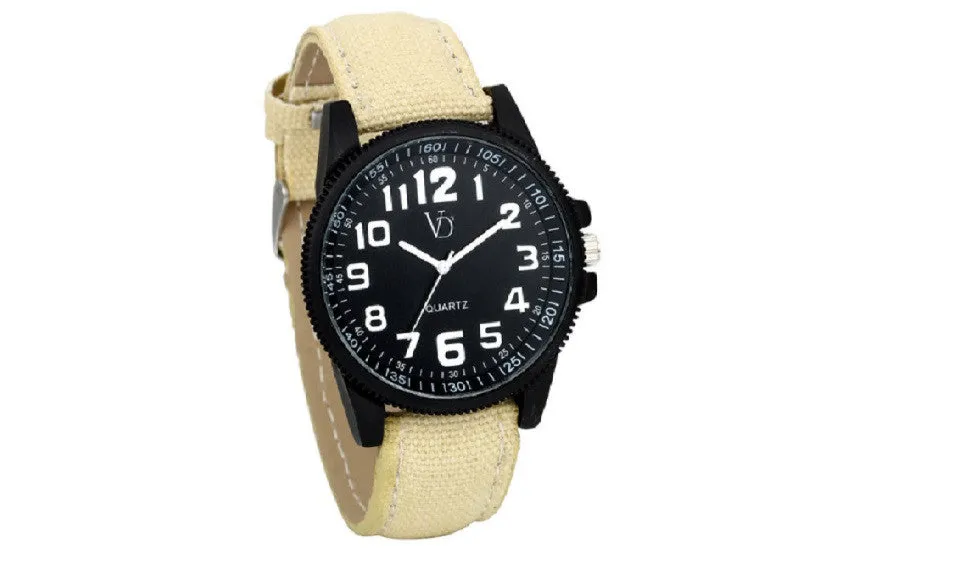 Hot Sports Military Quartz Wrist Watch round Fashion & Casual PU Leather Quartz Watches For Women