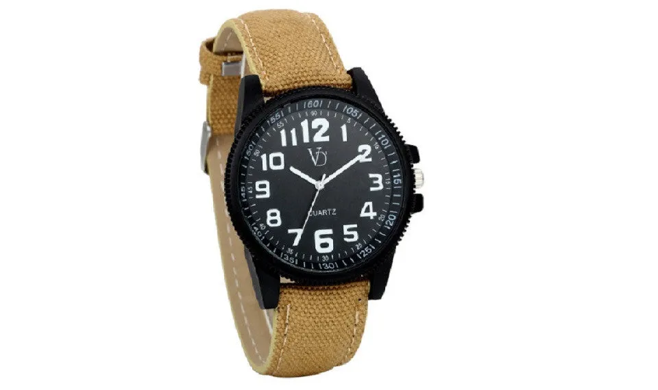 Hot Sports Military Quartz Wrist Watch round Fashion & Casual PU Leather Quartz Watches For Women