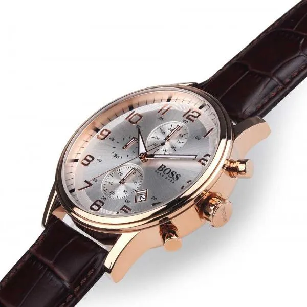 Hugo Boss Aeroliner Chronograph Silver Dial Men's Watch 1512519