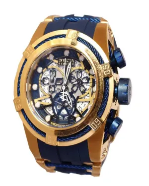 Invicta 14432 Mens Reserve Bolt Zeus Blue Dial Blue Rubber Strap Chronograph
