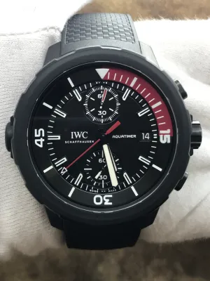 IWC Aquatimer Chronograph La Cumbre Volcano Galapagos IW379505 Black Dial Automatic Men's Watch