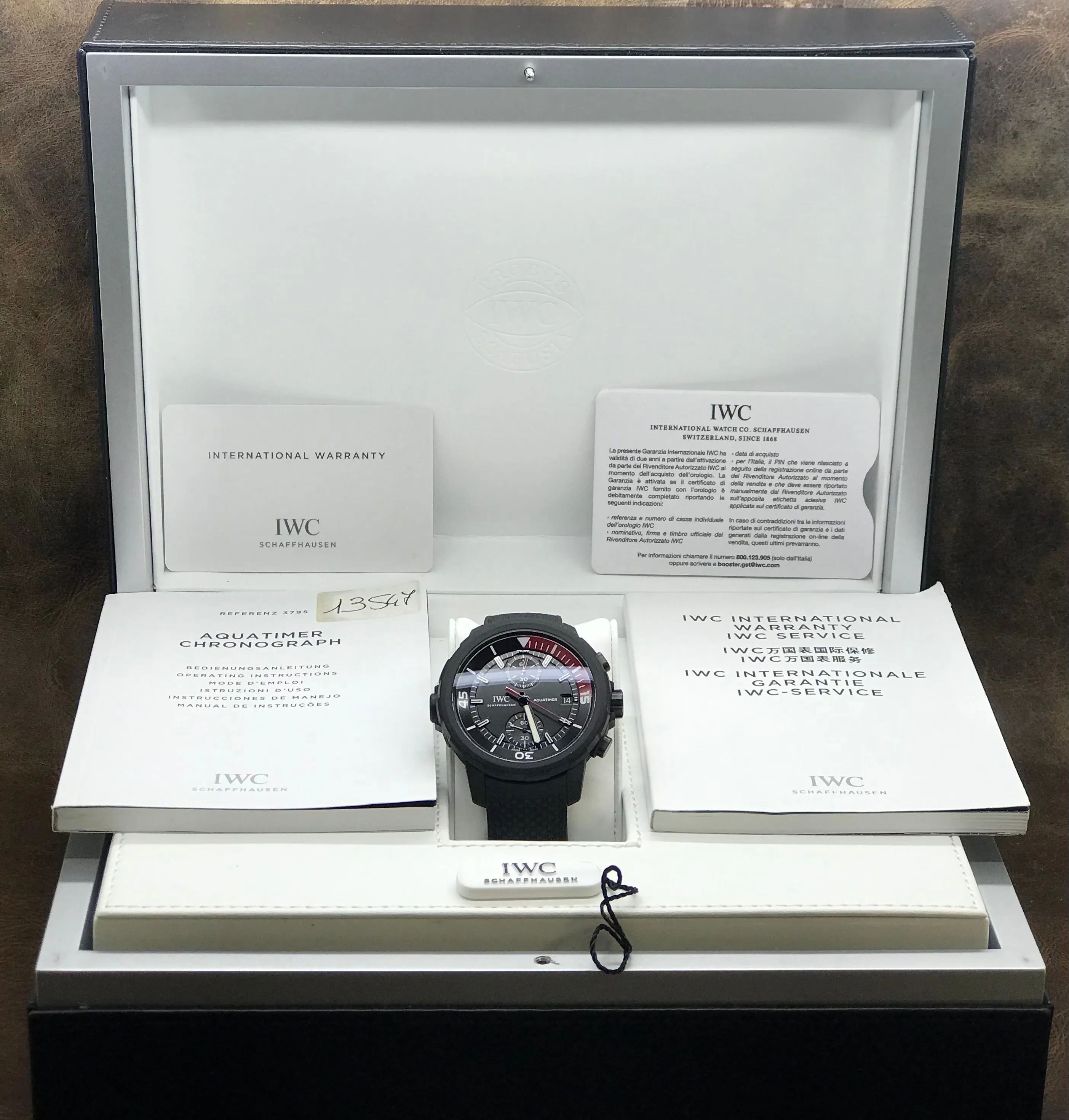 IWC Aquatimer Chronograph La Cumbre Volcano Galapagos IW379505 Black Dial Automatic Men's Watch