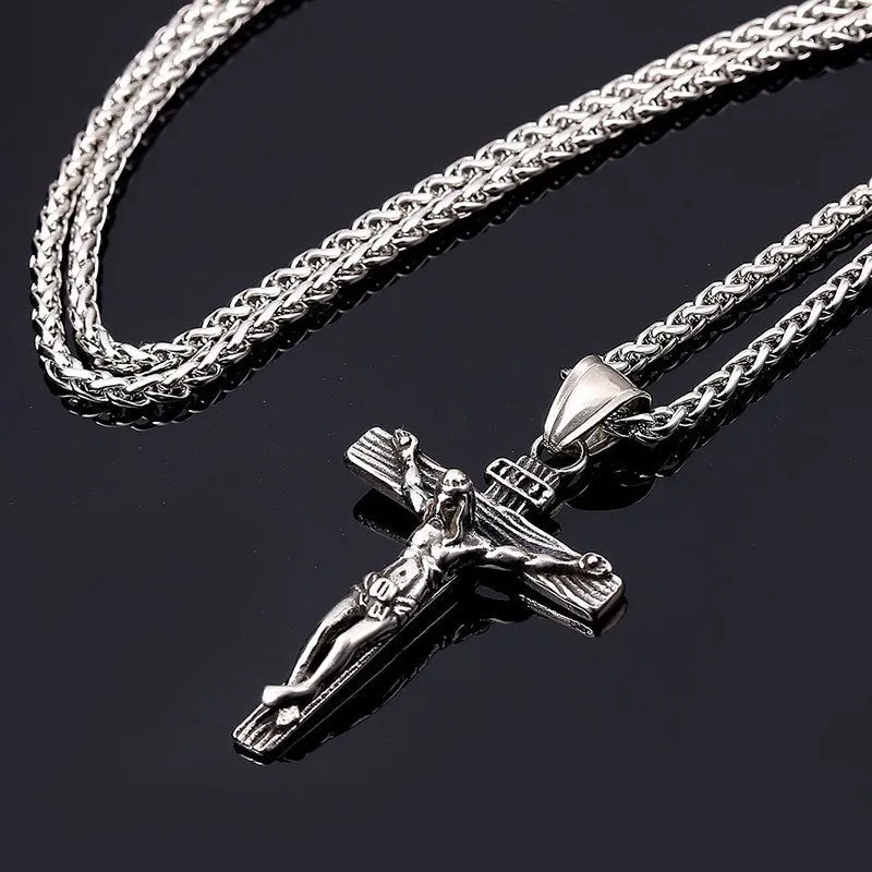 Jesus Cross Necklace Cross Jewelry Gold Plated Pendant Classic Necklaces