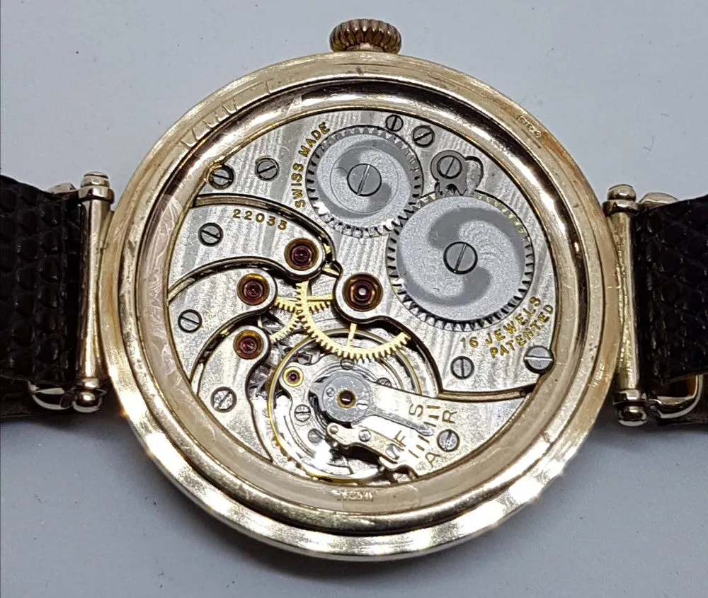 JW Benson Trench with Flexible Lugs in 9ct Gold Hermetic Case 1927
