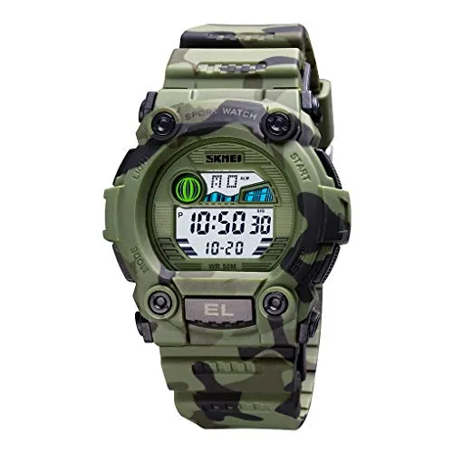 Kids Camouflage LED Sports Waterproof Digital Military Watch