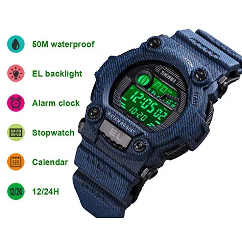 Kids Camouflage LED Sports Waterproof Digital Military Watch