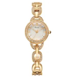 KIMIO New Women Fashion Bracelet Watch Luxury Rhinestone Women Dress Watch Analog Display Quartz Watch