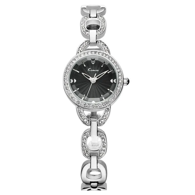 KIMIO New Women Fashion Bracelet Watch Luxury Rhinestone Women Dress Watch Analog Display Quartz Watch