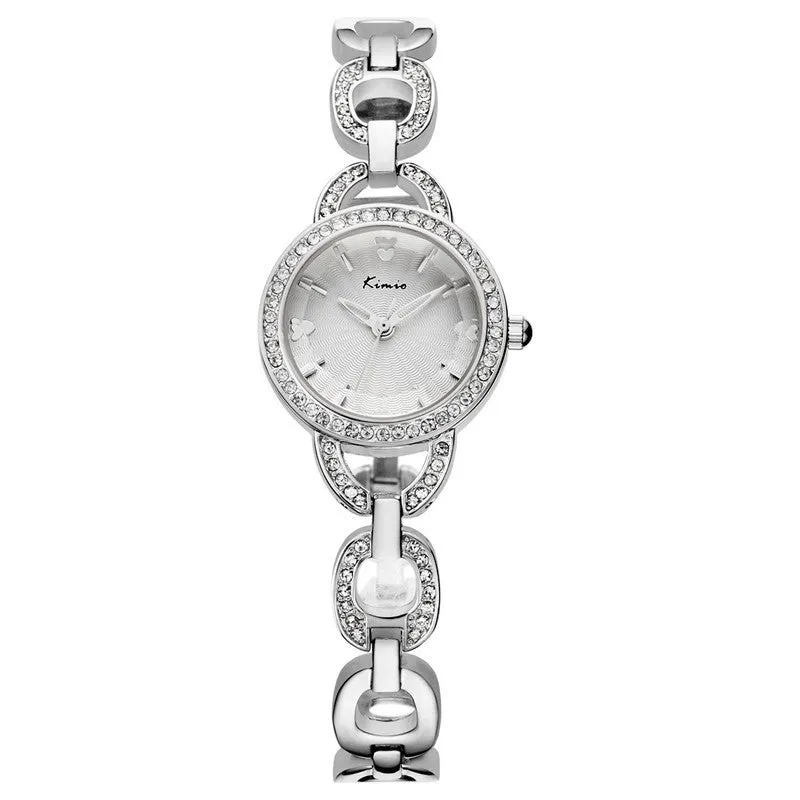 KIMIO New Women Fashion Bracelet Watch Luxury Rhinestone Women Dress Watch Analog Display Quartz Watch