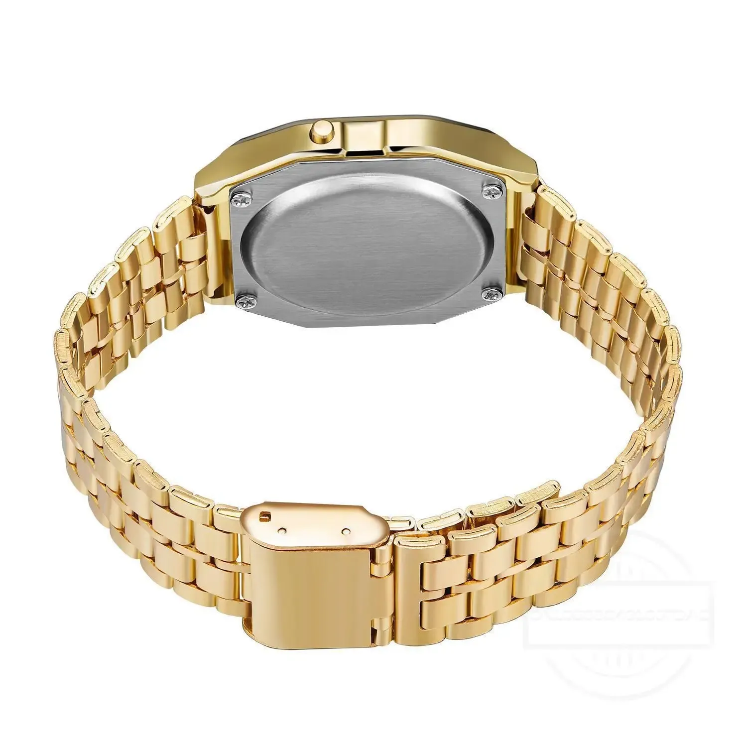 LED Digital Watches for Men Stainless Steel Gold Sliver Electronic Watch