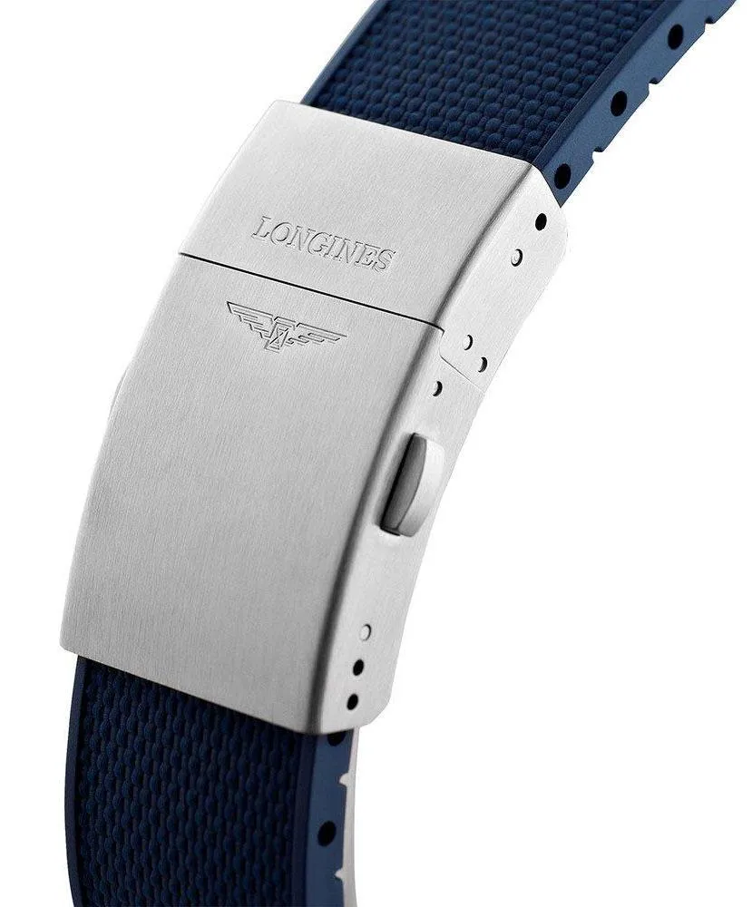 Longines HydroConquest Automatic Chronograph Stainless Steel Blue Rubber Strap Blue Dial Date Divers Mens Watch L3.783.4.96.9