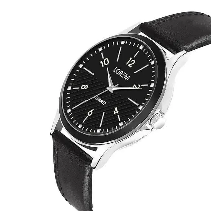 LOREM Black Stylish Dial Analog Watch For Men LR93