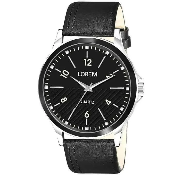 LOREM Black Stylish Dial Analog Watch For Men LR93