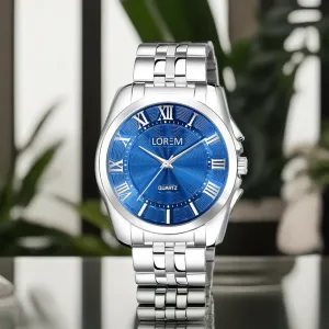 LOREM Blue 3D Roman Stainless Steel Analog Watch For Men LR126