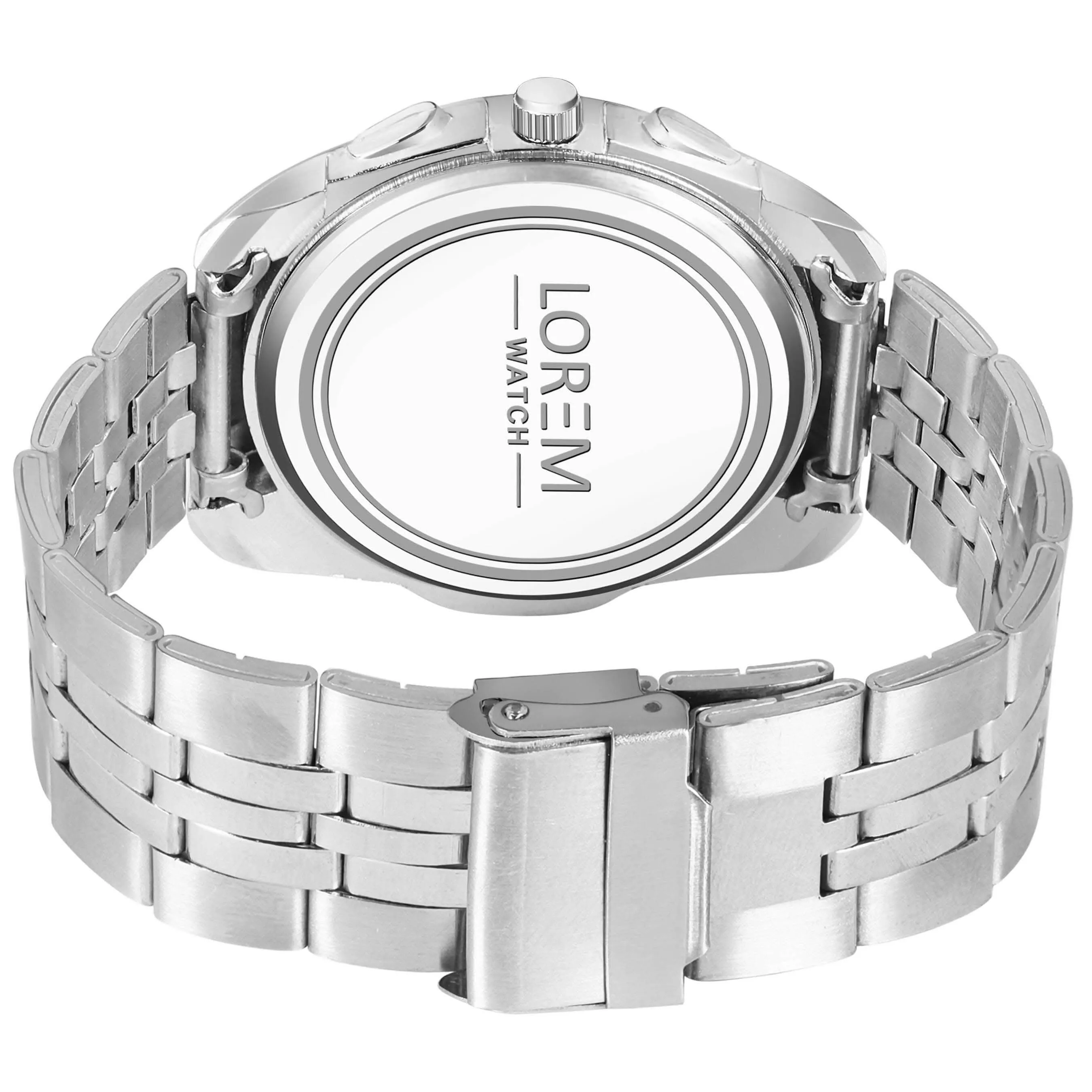 LOREM Blue 3D Roman Stainless Steel Analog Watch For Men LR126