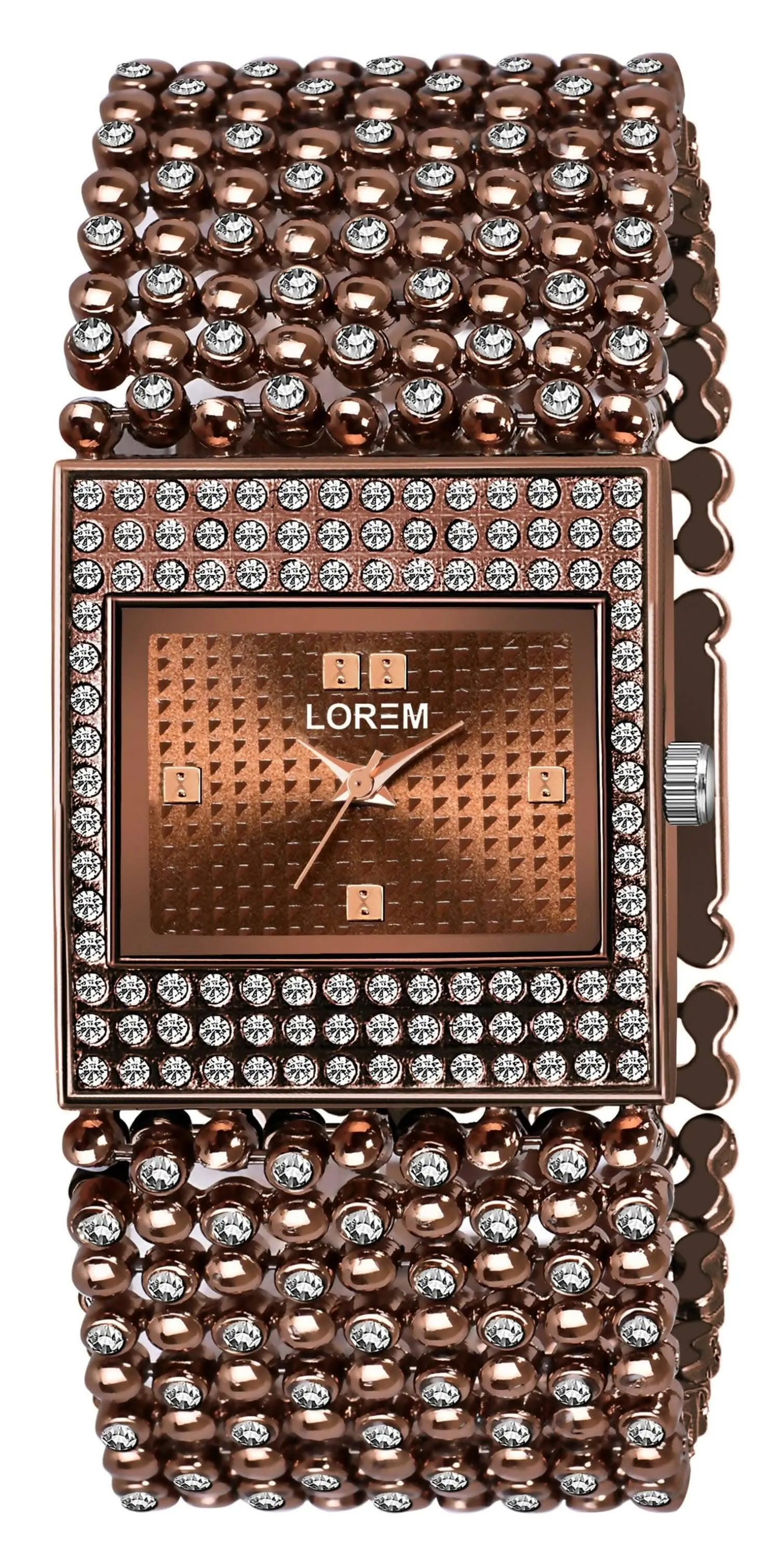 LOREM Brown Square Braclet Analog Watch For Women LR289